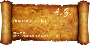 Andresz Zita névjegykártya
