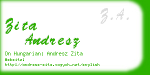 zita andresz business card